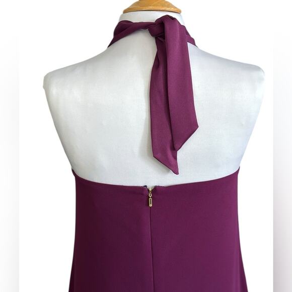 Trina Turk Glow Halter Neck Carmel Crepe Dress Purple Plum Women’s Size 6 NEW - Picture 9 of 13